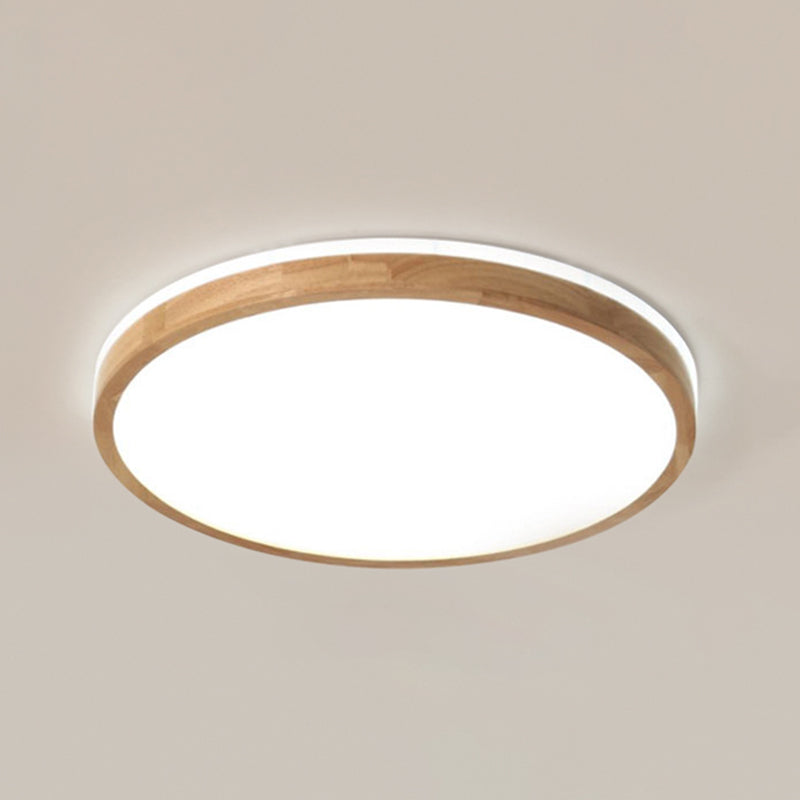 1 Light Circle Ceiling Lamp Modern Style Wood Ceiling Lighting for Dining Room