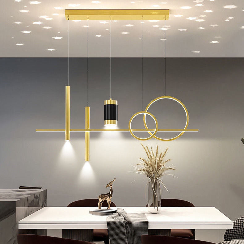 Contemporary Style Linear Shape Island Lighting Ideas Metal Island Pendants