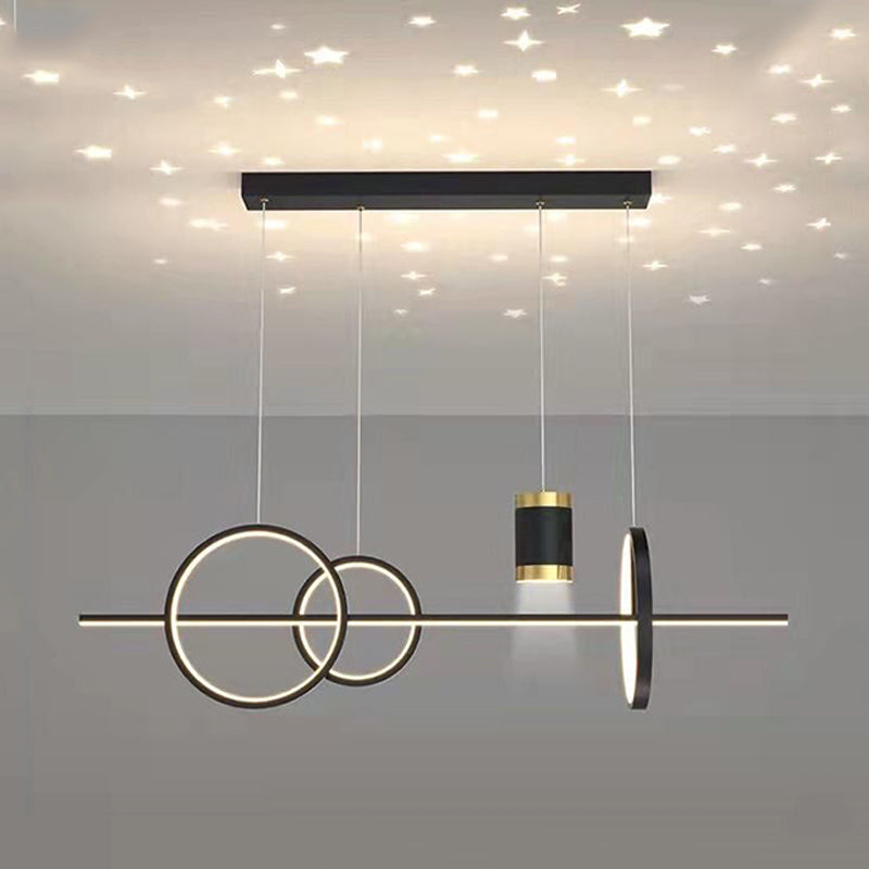 Contemporary Style Linear Shape Island Lighting Ideas Metal Island Pendants