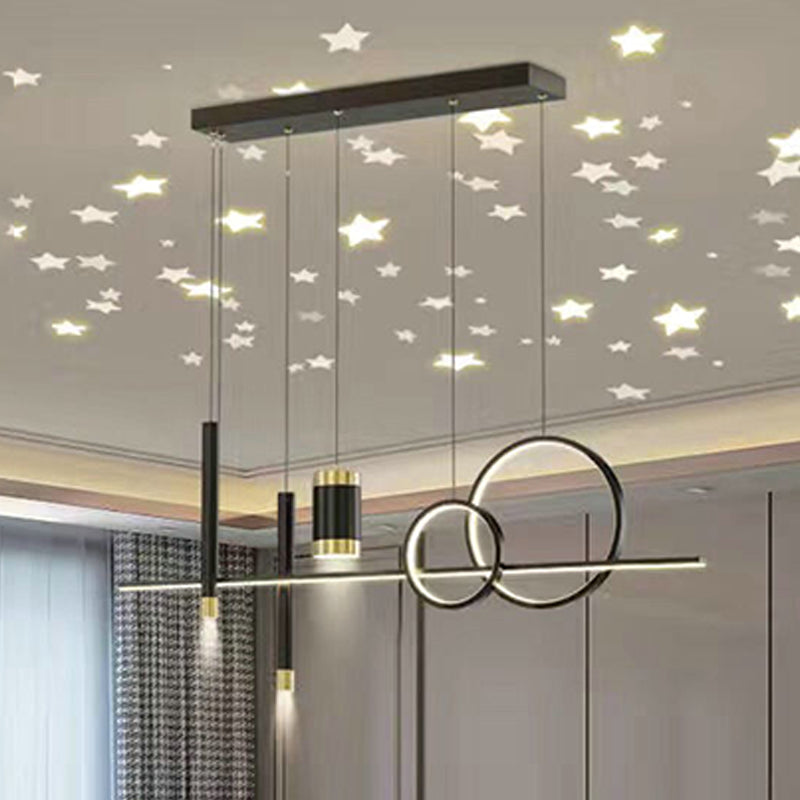 Contemporary Style Linear Shape Island Lighting Ideas Metal Island Pendants