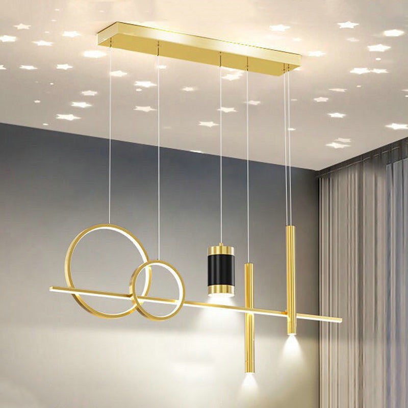 Contemporary Style Linear Shape Island Lighting Ideas Metal Island Pendants