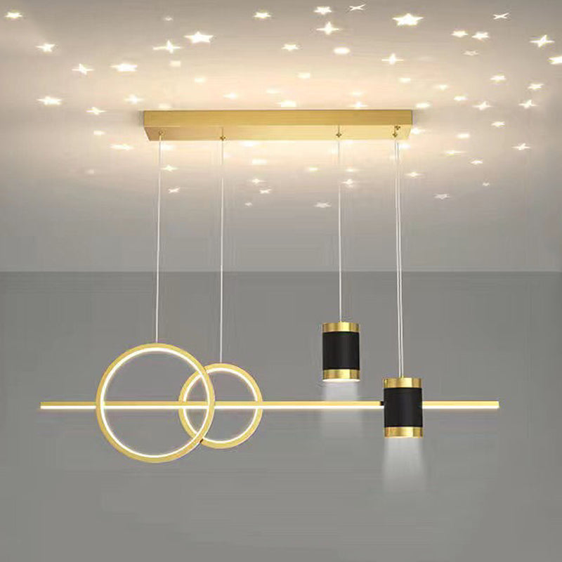 Contemporary Style Linear Shape Island Lighting Ideas Metal Island Pendants
