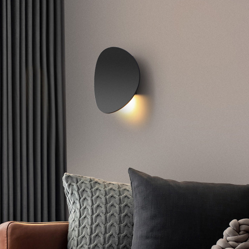 Oval Shade Metal Wall Sconce Modern Style Single Light Wall Mount Lighting