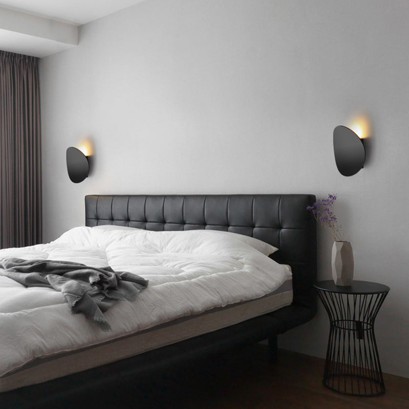Oval Shade Metal Wall Sconce Modern Style Single Light Wall Mount Lighting