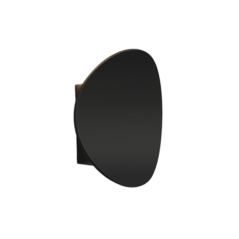 Oval Shade Metal Wall Sconce Modern Style Single Light Wall Mount Lighting