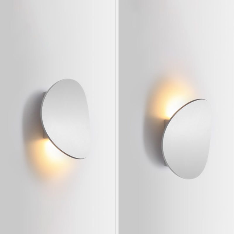 Oval Shade Metal Wall Sconce Modern Style Single Light Wall Mount Lighting