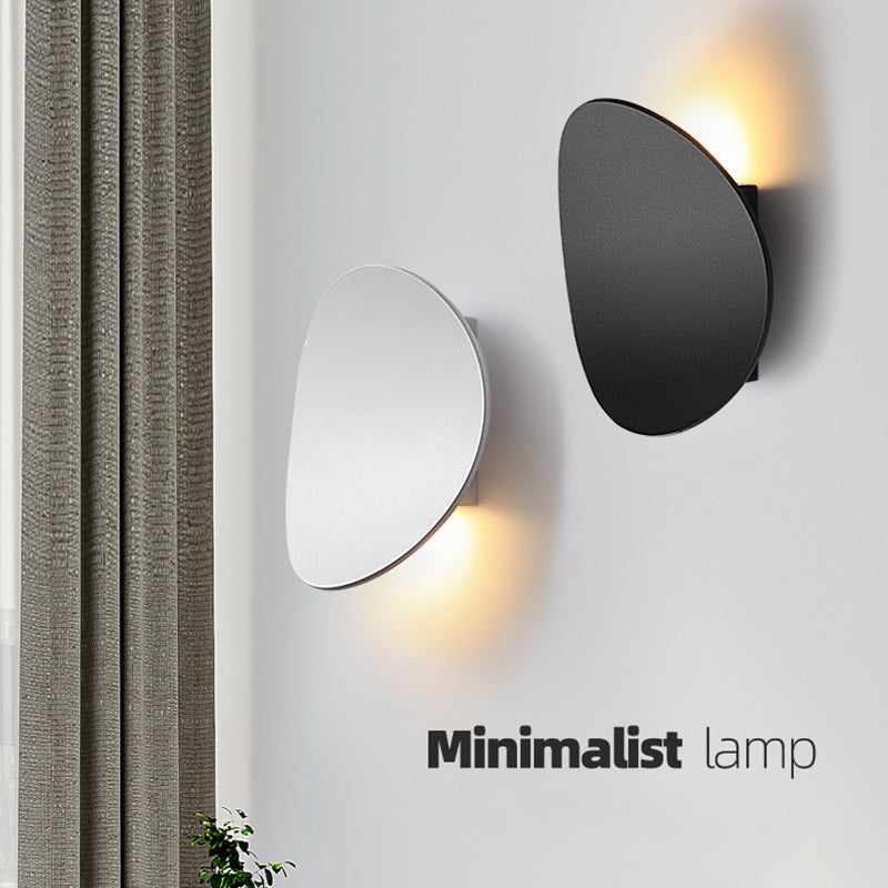 Oval Shade Metal Wall Sconce Modern Style Single Light Wall Mount Lighting