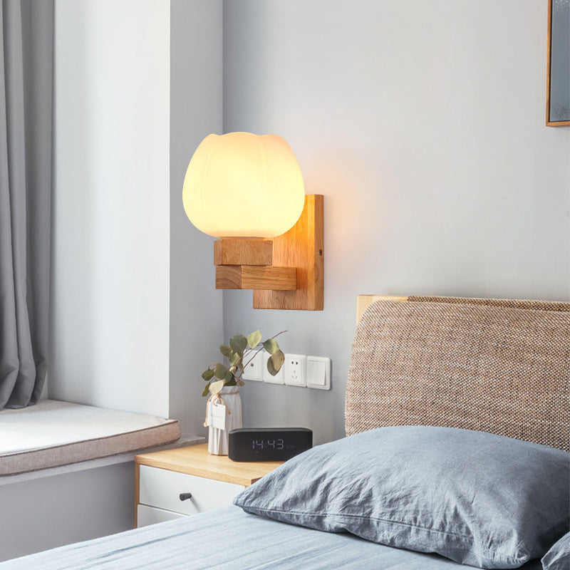 Modern Style Geometric Wall Light Sconces Wood 1 Light Wall Lighting Ideas