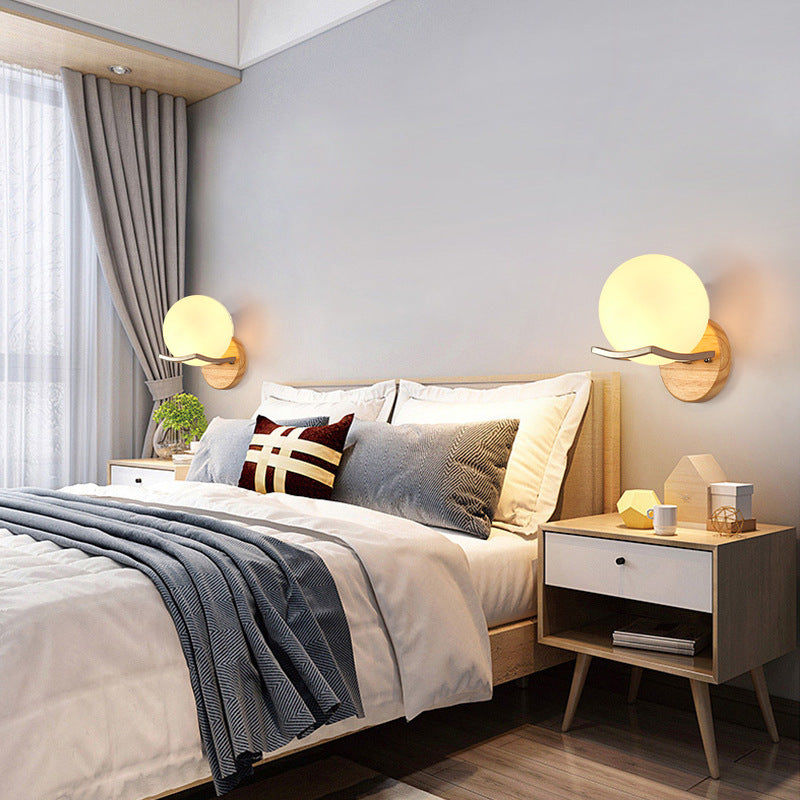 Modern Style Geometric Wall Light Sconces Wood 1 Light Wall Lighting Ideas