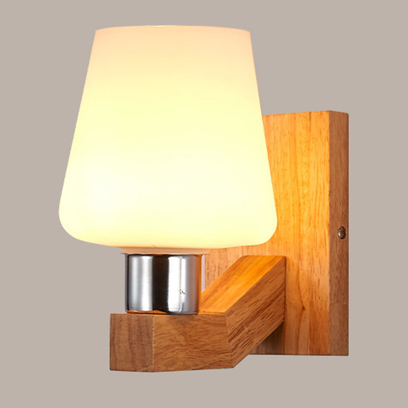 Modern Style Geometric Wall Light Sconces Wood 1 Light Wall Lighting Ideas