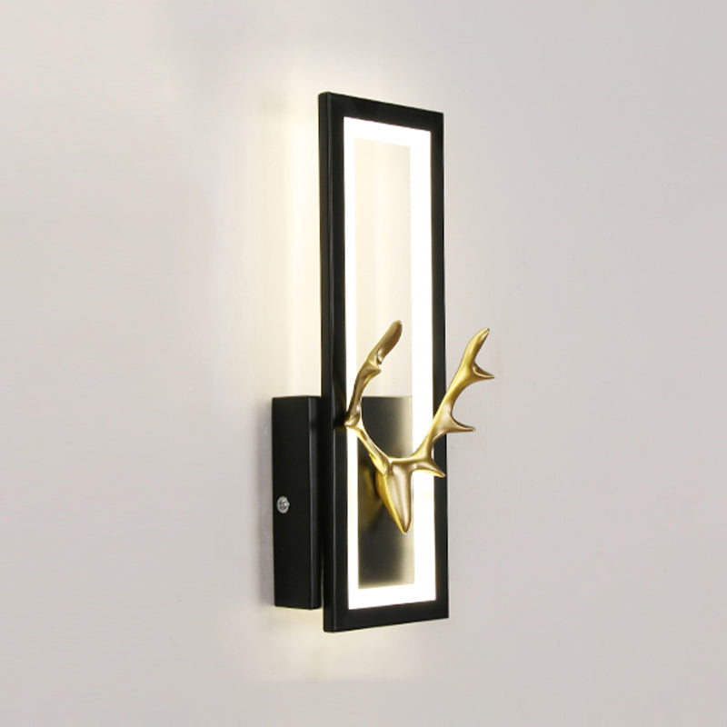 Metal Square Shape Wall Light Modern Style 1 Light Wall Mounted Light Fixture