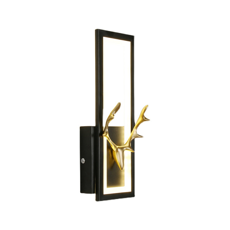 Metal Square Shape Wall Light Modern Style 1 Light Wall Mounted Light Fixture