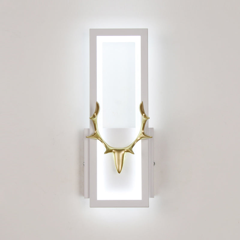 Metal Square Shape Wall Light Modern Style 1 Light Wall Mounted Light Fixture