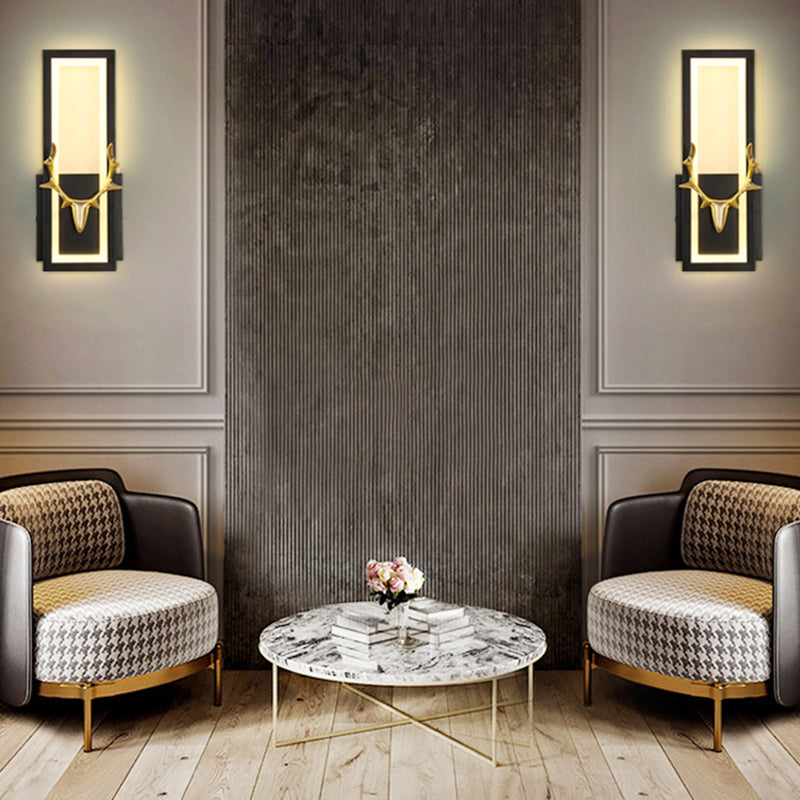 Metal Square Shape Wall Light Modern Style 1 Light Wall Mounted Light Fixture