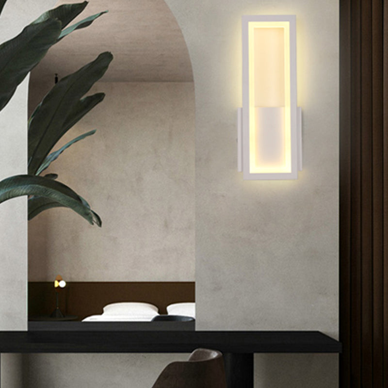 Metal Square Shape Wall Light Modern Style 1 Light Wall Mounted Light Fixture