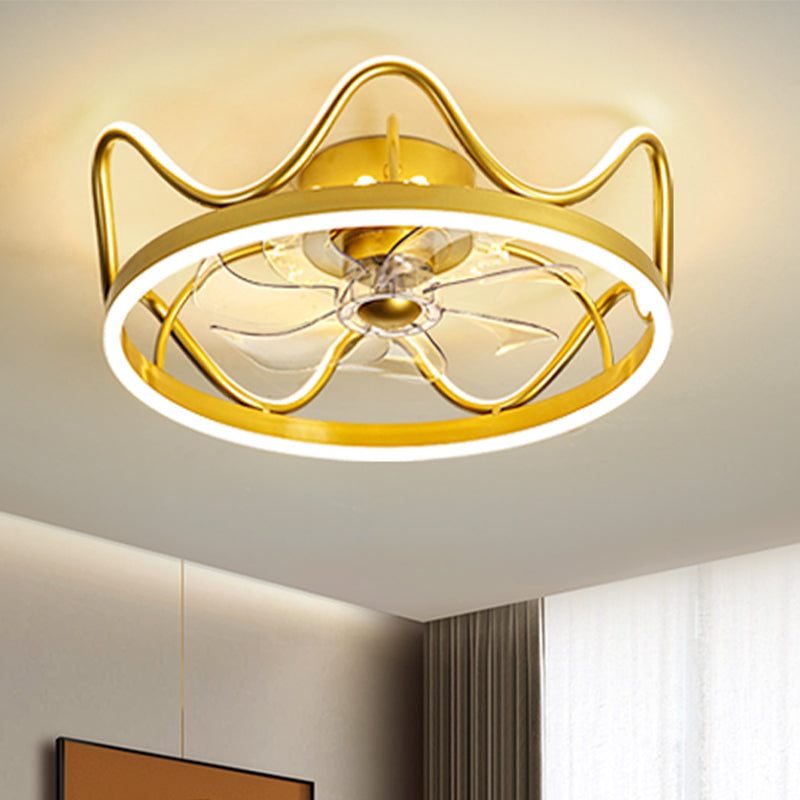 Kids Style Linear Shape Ceiling Fan Lights Metal LED Ceiling Fan Lamps