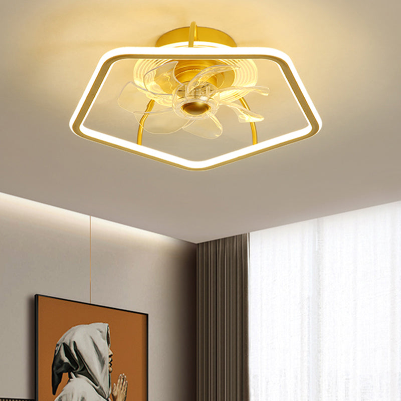 Kids Style Linear Shape Ceiling Fan Lights Metal LED Ceiling Fan Lamps