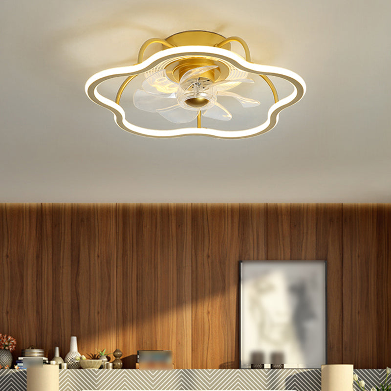 Kids Style Linear Shape Ceiling Fan Lights Metal LED Ceiling Fan Lamps