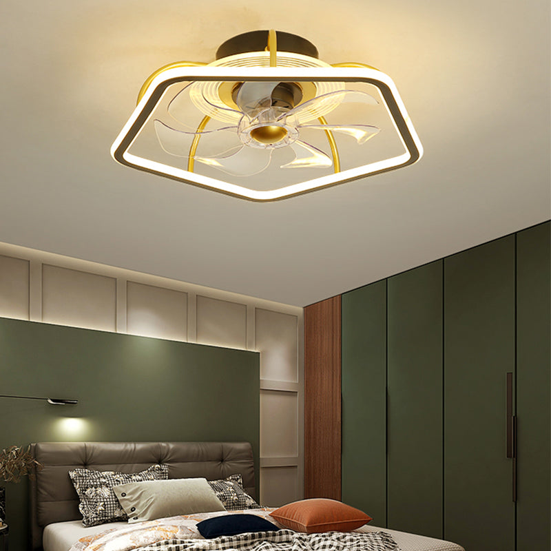 Kids Style Linear Shape Ceiling Fan Lights Metal LED Ceiling Fan Lamps