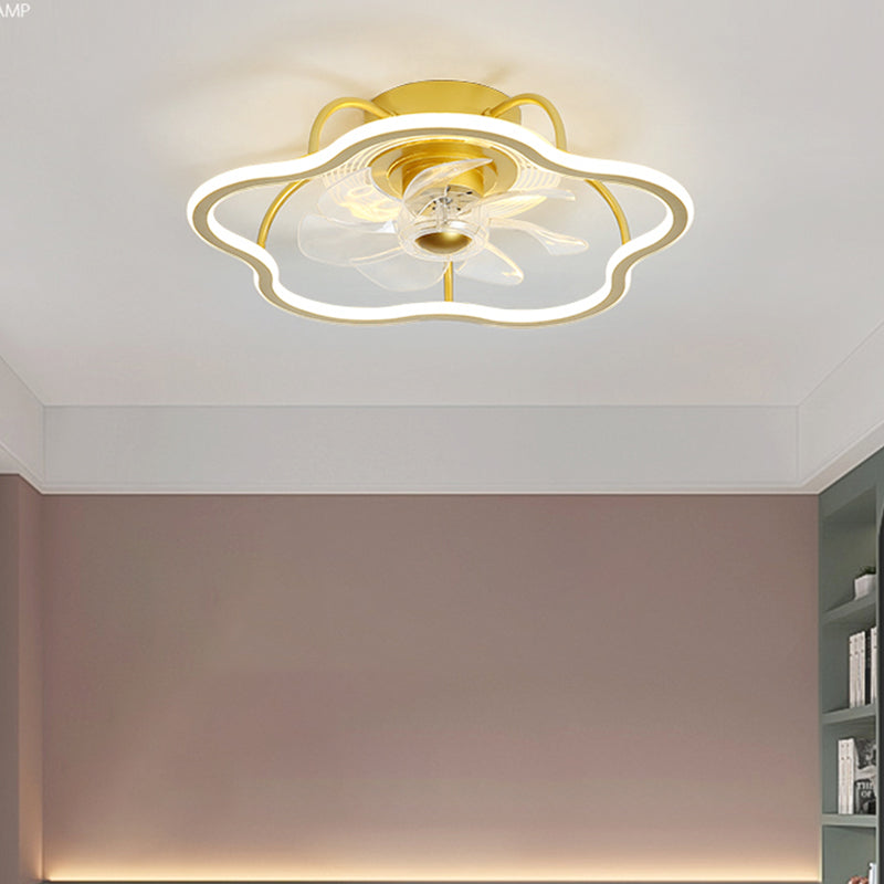 Kids Style Linear Shape Ceiling Fan Lights Metal LED Ceiling Fan Lamps