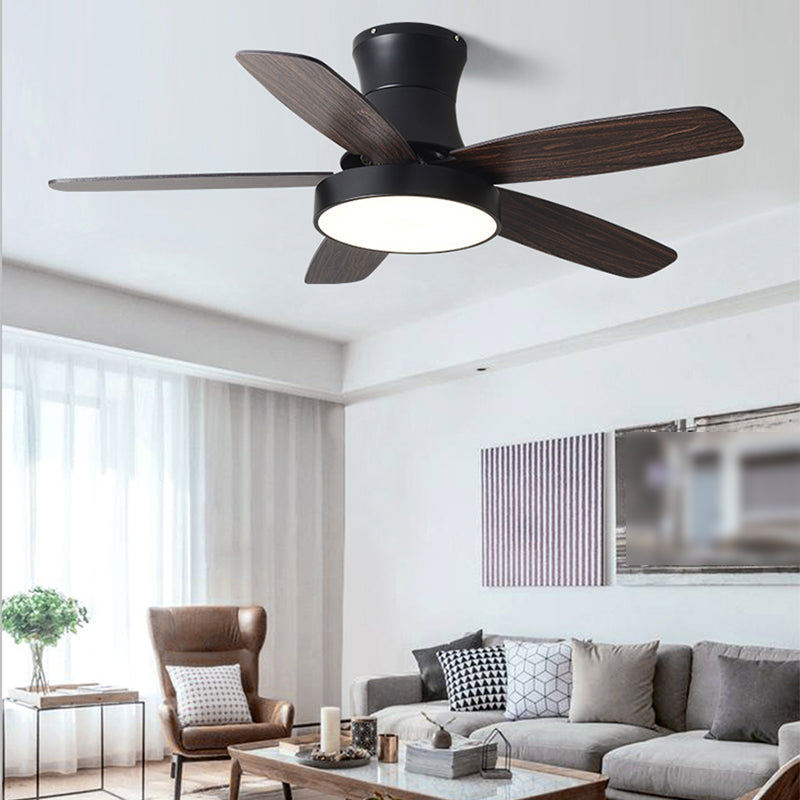 Kids Style Round Shape Ceiling Fan Lamp Metal 1-Light LED Ceiling Fan Light