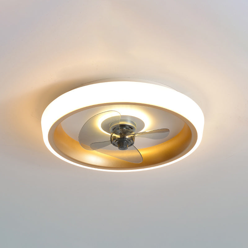Modern Round Fan Light Metal Colorful 20" Wide LED Flush Mount Light for Bedroom