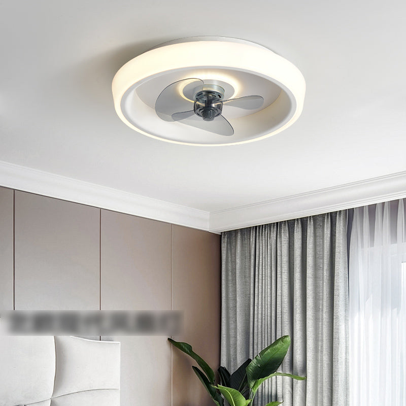 Modern Round Fan Light Metal Colorful 20" Wide LED Flush Mount Light for Bedroom