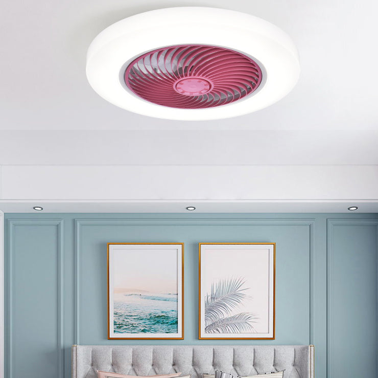 Modern Colorful LED Fan Light Metal 1 Light Flush Mount Light for Living Room