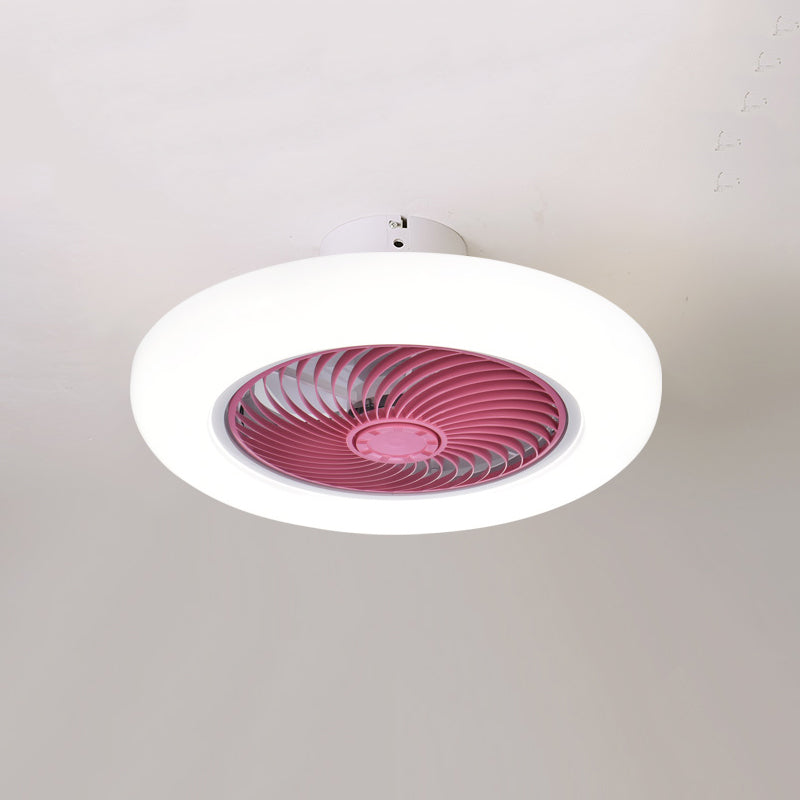 Modern Colorful LED Fan Light Metal 1 Light Flush Mount Light for Living Room