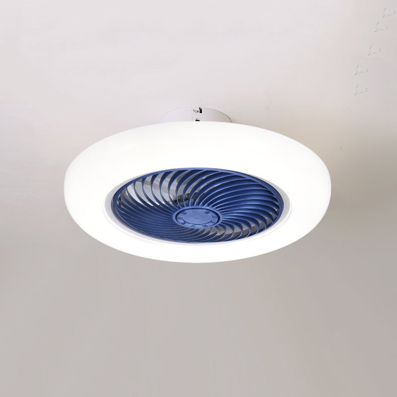 Modern Colorful LED Fan Light Metal 1 Light Flush Mount Light for Living Room