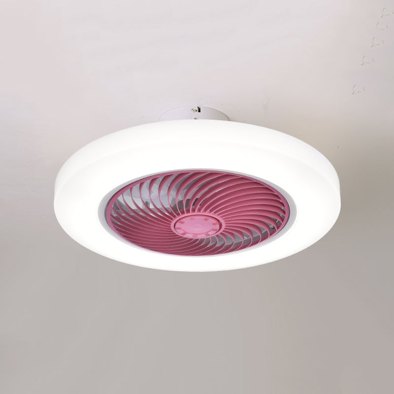 Modern Colorful LED Fan Light Metal 1 Light Flush Mount Light for Living Room