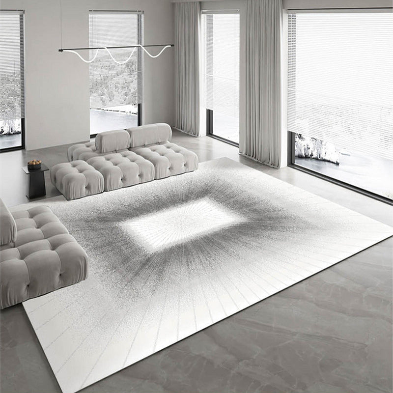 Grey Modern Rug Polyester Striola Area Rug Stain Resistant Rug for Living Room
