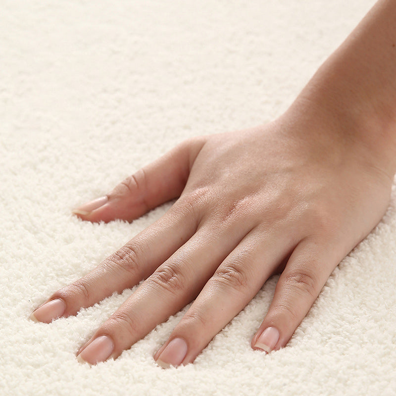Beige Kids Carpet Polyester Semicircle Carpet Washable Carpet for Bedroom