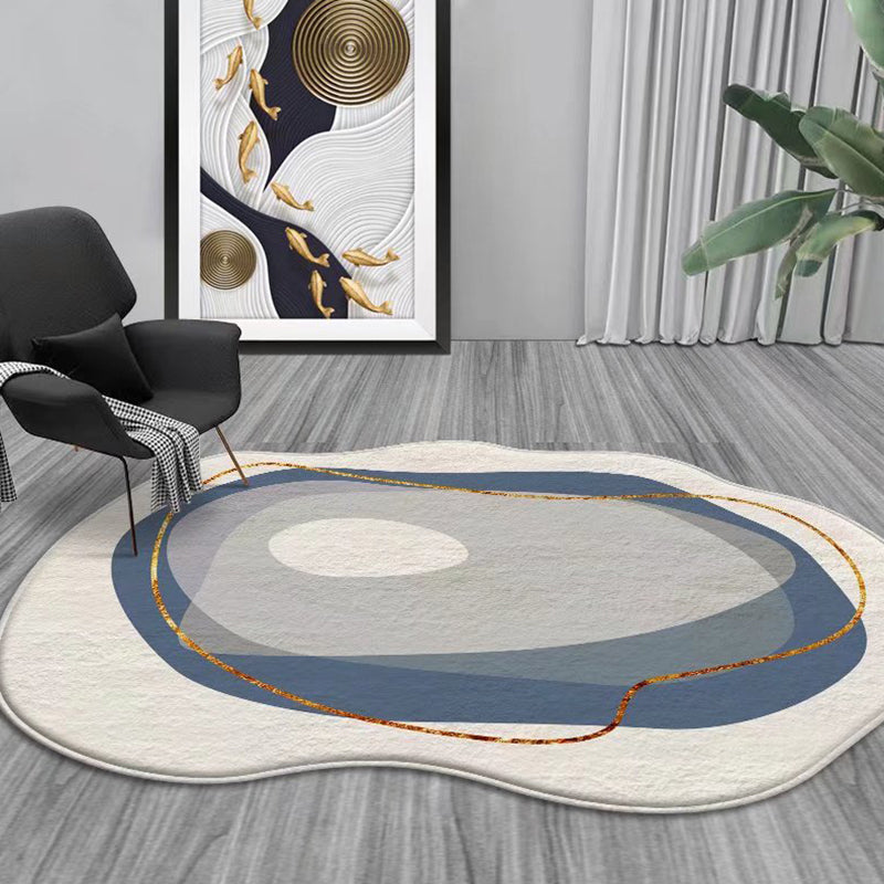 Yeollw Modern Rug Polyester Gradient Rug Washable Rug for Drawing Room