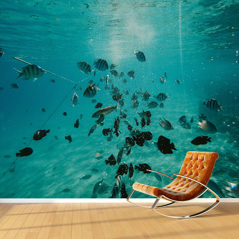 Stain Resistant Photography Wallpaper Underwater Home Decor Wall Mural