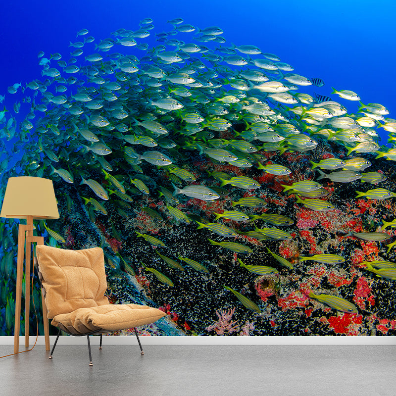 Photography Mildew Resistant Wallpaper Underwater Living Room Wall Mural