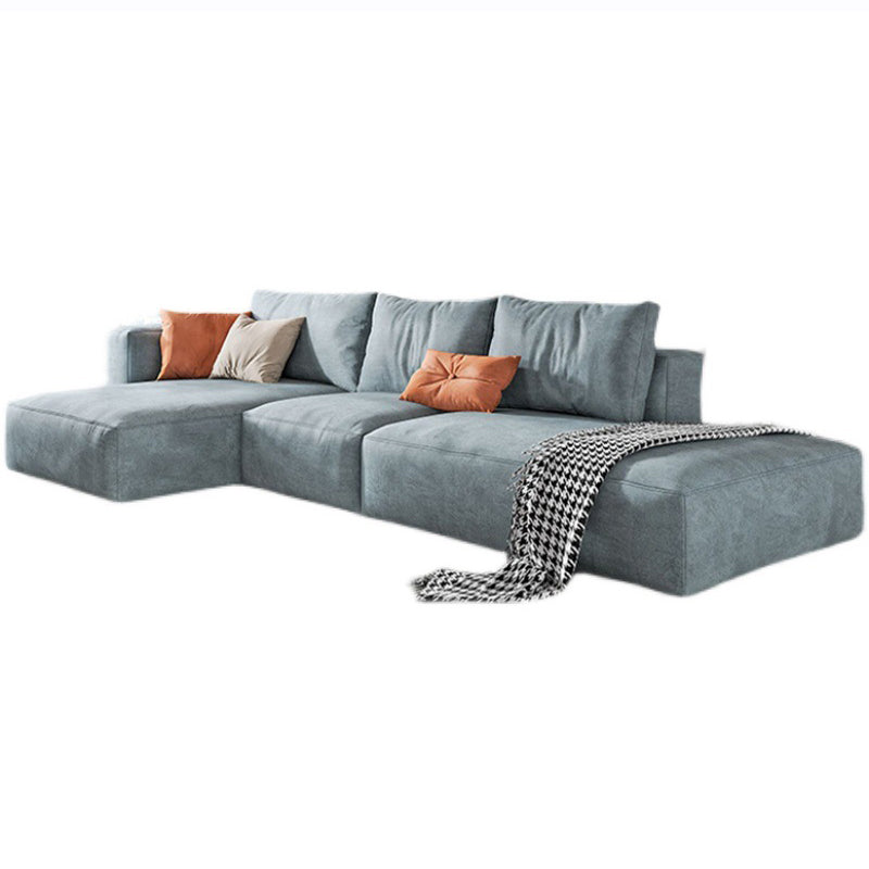 Glam Style Sectional Latex/down Upholstery Filled Faux Leather Sofa