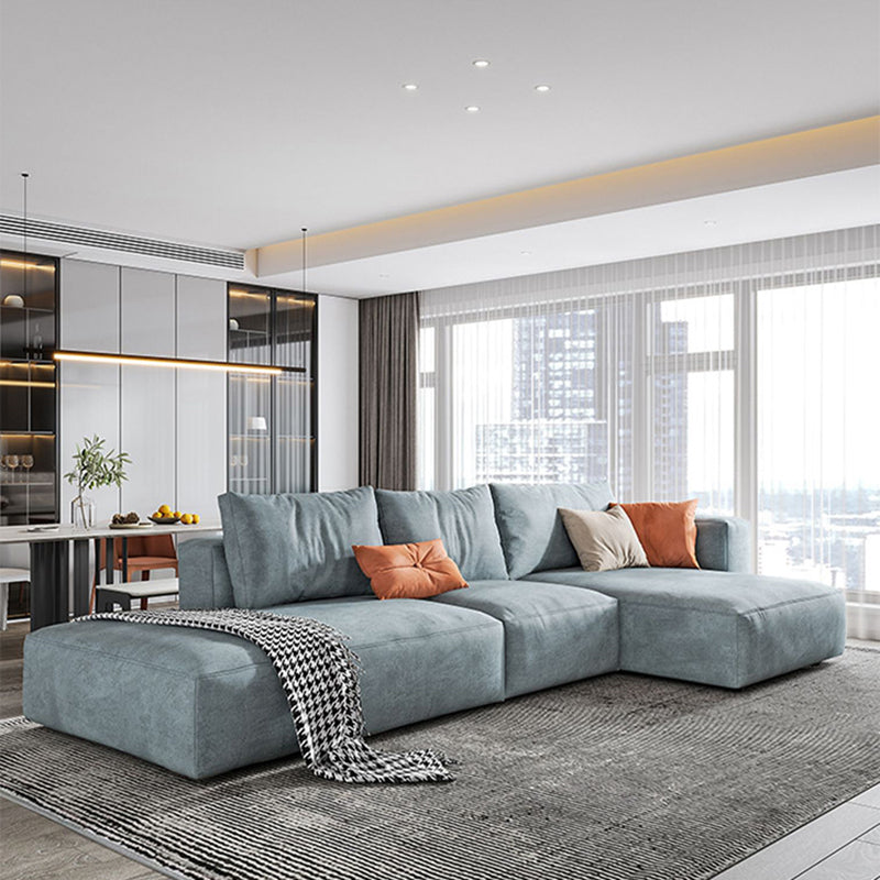 Glam Style Sectional Latex/down Upholstery Filled Faux Leather Sofa