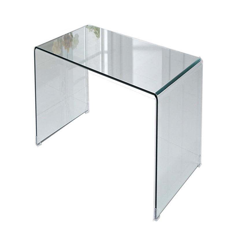 Sled Base Design Tempered Glass Black/clear Rectangular Coffee Table
