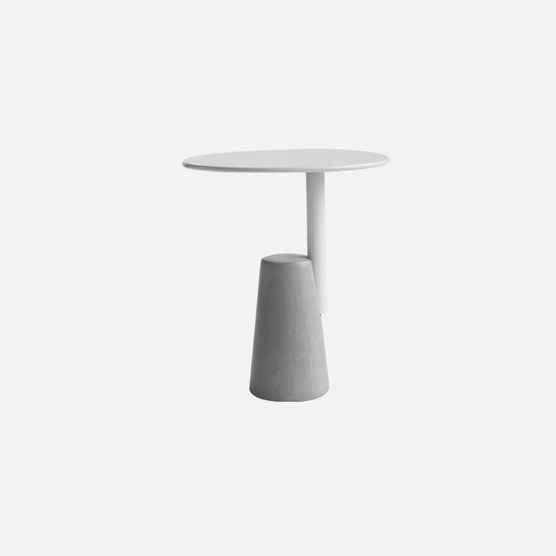 Modern Single Leg Base Solid Color Metal Round Top Coffee Table