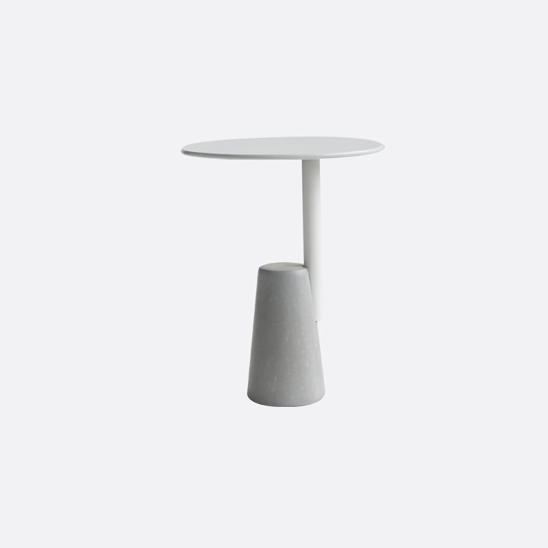 Modern Single Leg Base Solid Color Metal Round Top Coffee Table