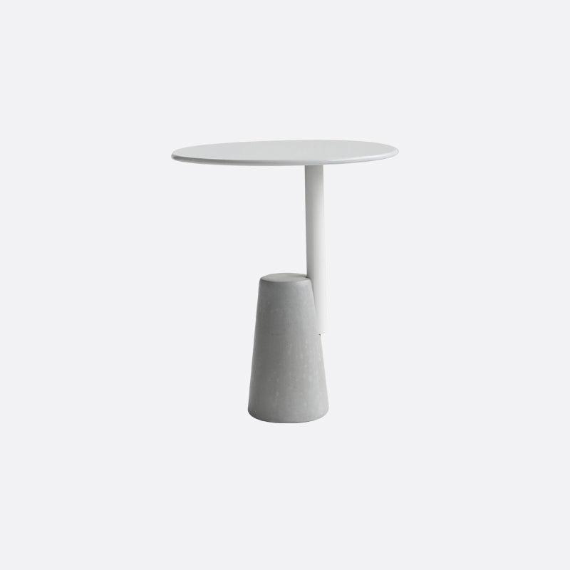 Modern Single Leg Base Solid Color Metal Round Top Coffee Table