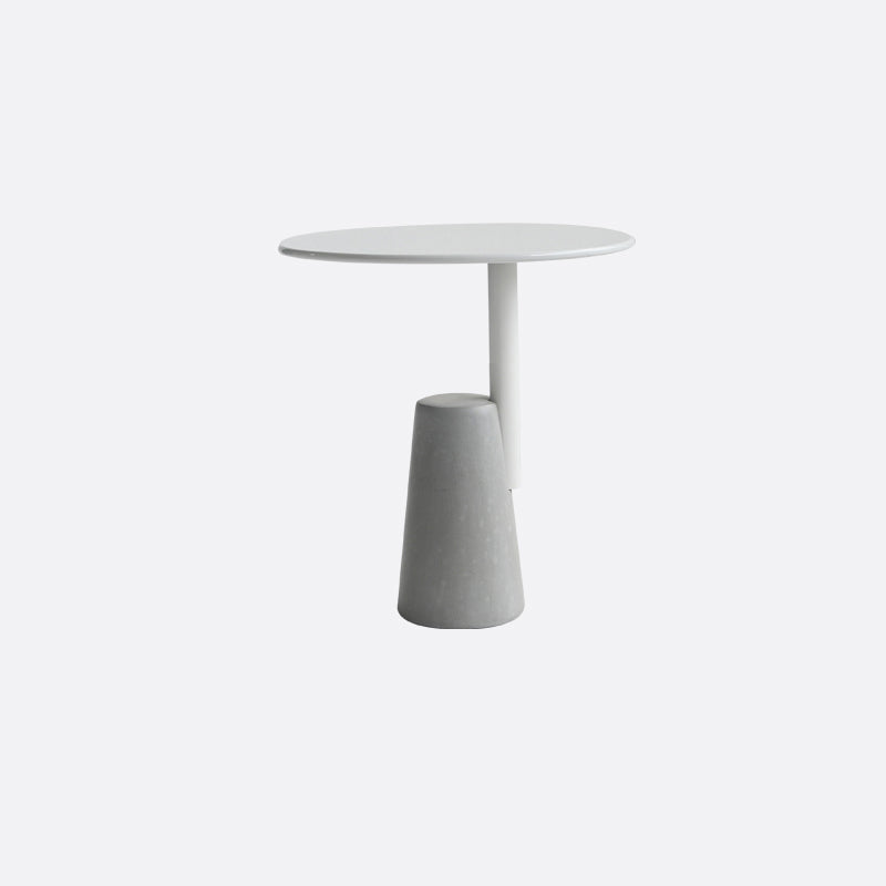 Modern Single Leg Base Solid Color Metal Round Top Coffee Table