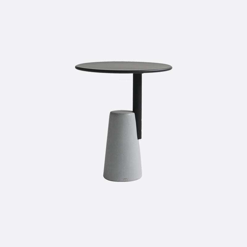 Modern Single Leg Base Solid Color Metal Round Top Coffee Table
