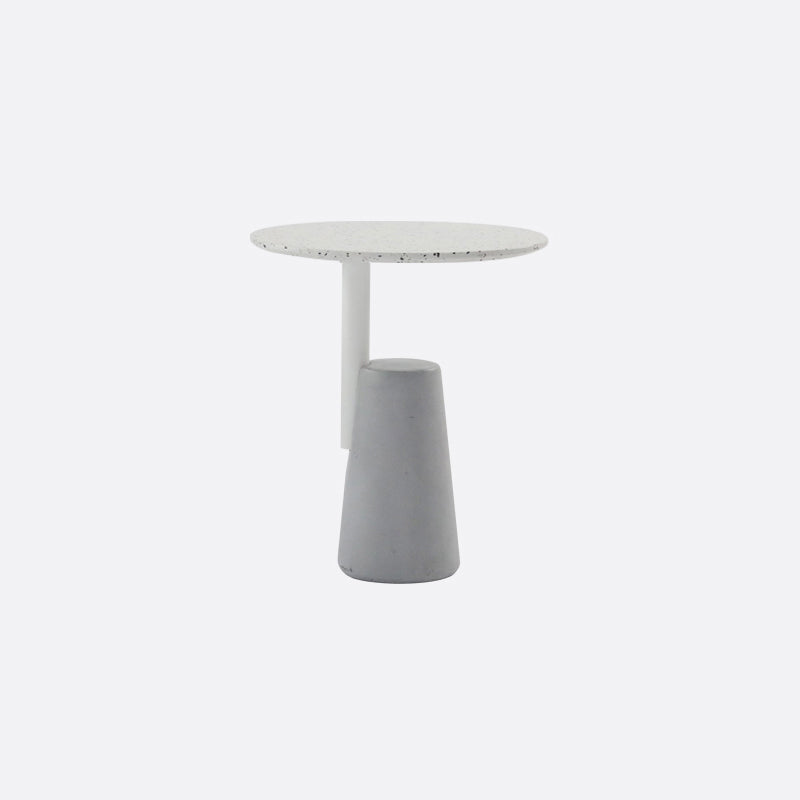 Modern Single Leg Base Solid Color Metal Round Top Coffee Table