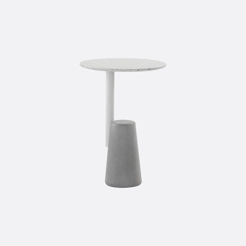 Modern Single Leg Base Solid Color Metal Round Top Coffee Table