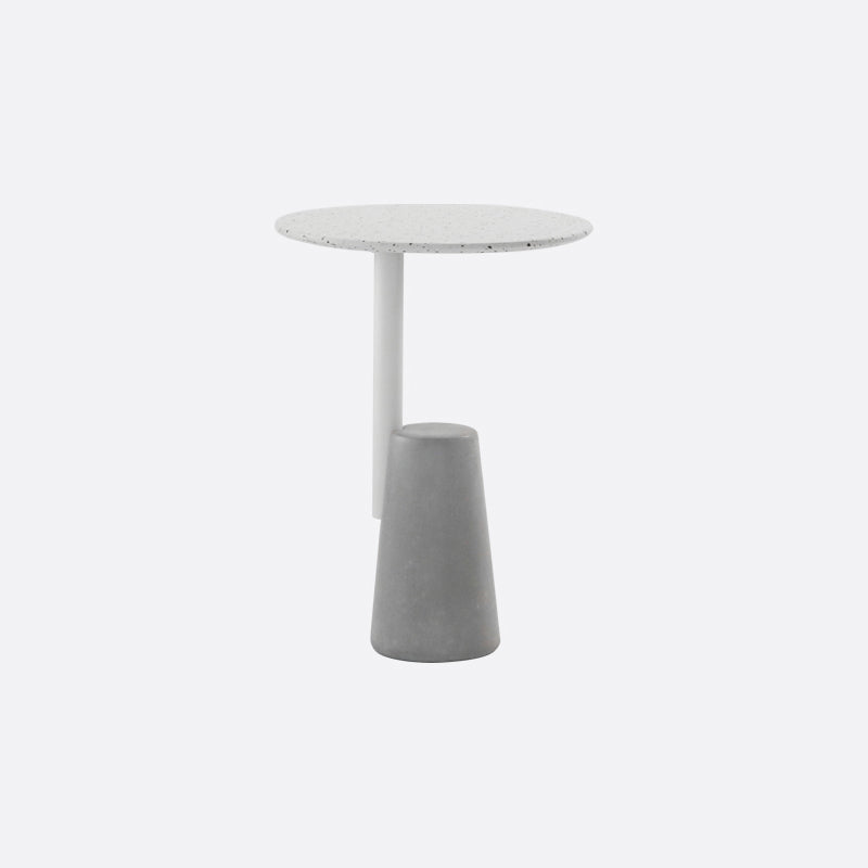 Modern Single Leg Base Solid Color Metal Round Top Coffee Table
