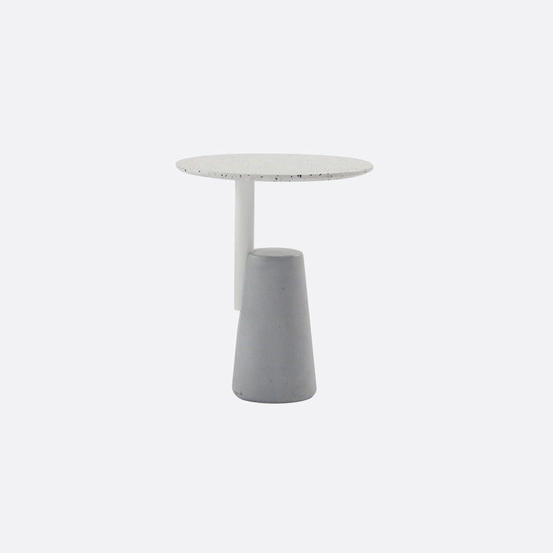 Modern Single Leg Base Solid Color Metal Round Top Coffee Table