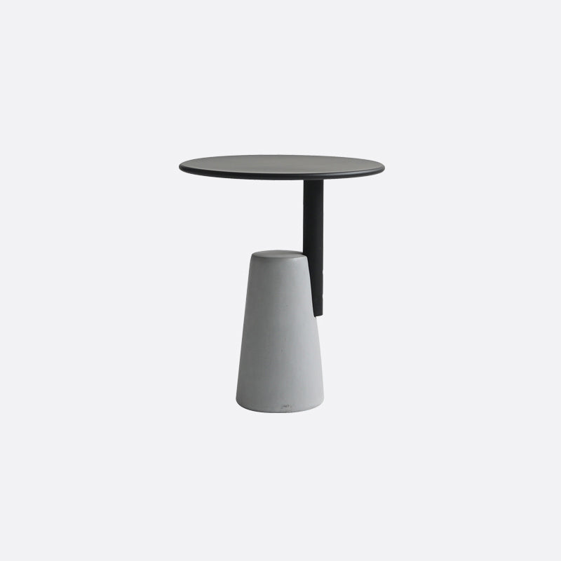 Modern Single Leg Base Solid Color Metal Round Top Coffee Table