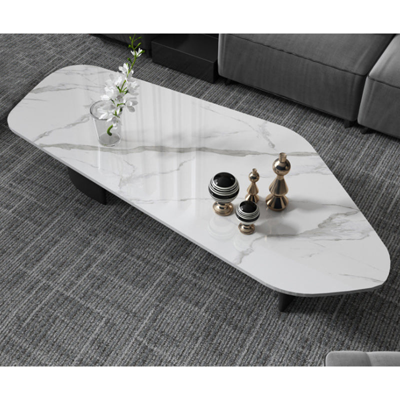 Pedestal Design Marble Metal Steel Black Pedestal Free Shape Coffee Table
